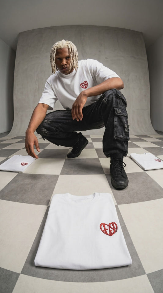 GEESH! Heart Oversized heavyweight t-shirt